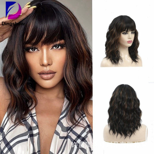 BODY WAVE hair wig BOBO bangs full mechanism human hair wigs