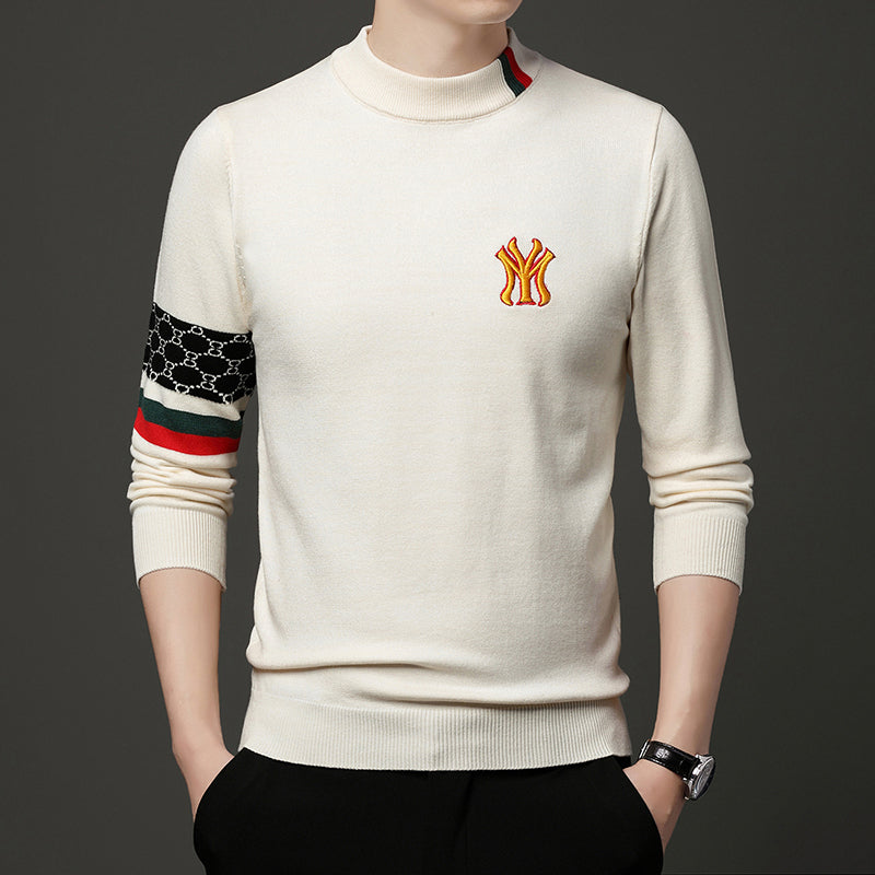 2023 Men's Casual Embroidery Knitted Sweaters Designer Pullovers Warm O-Neck Jumper Men's Clothing Autumn Winter New Fashion