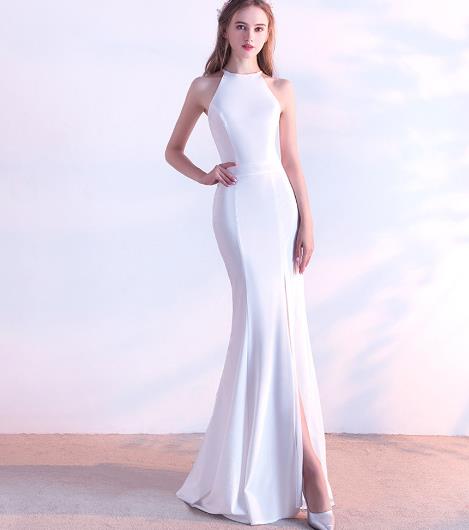 New evening dress long skirt banquet sexy hanging neck fishtail ladies dress skirt slim dress