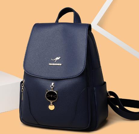 Mochila de Couro Legítimo Vintage Feminina- Cheire Ville