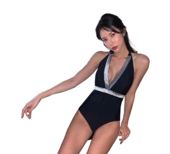 Sexy SlingChest Deep V-neck Halter Knit Nightclub Dress