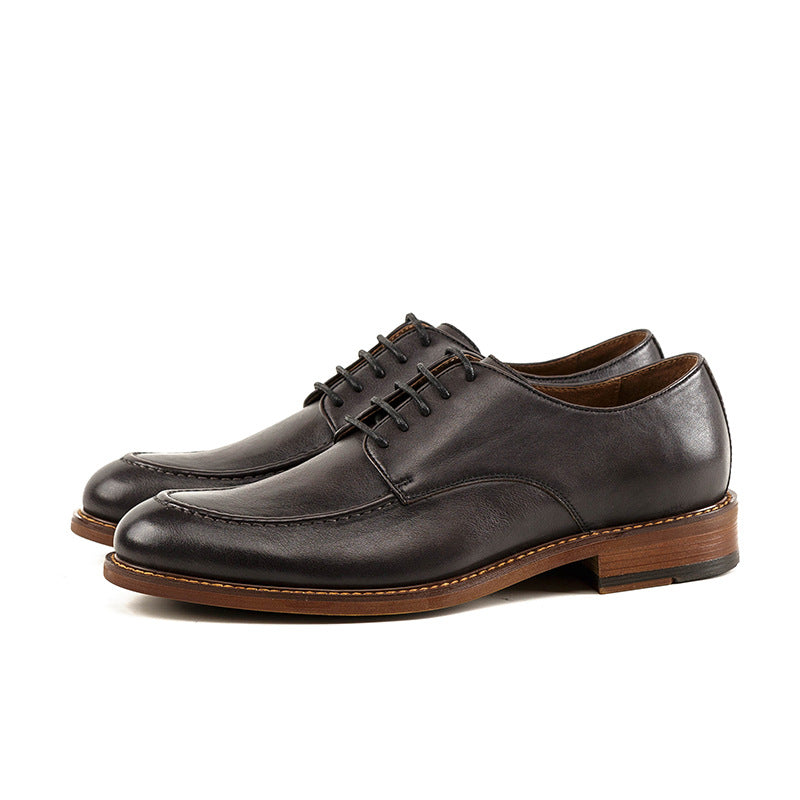 Casual Lace-up Men's Shoes Low-top Shoes British Men's Leather