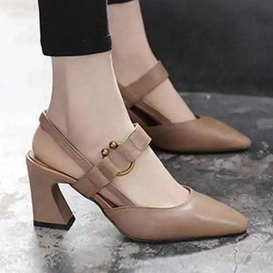 sandalias sencillas de tacón alto para mujer