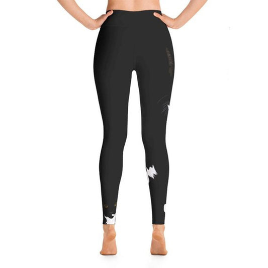 Black cat cropped pants