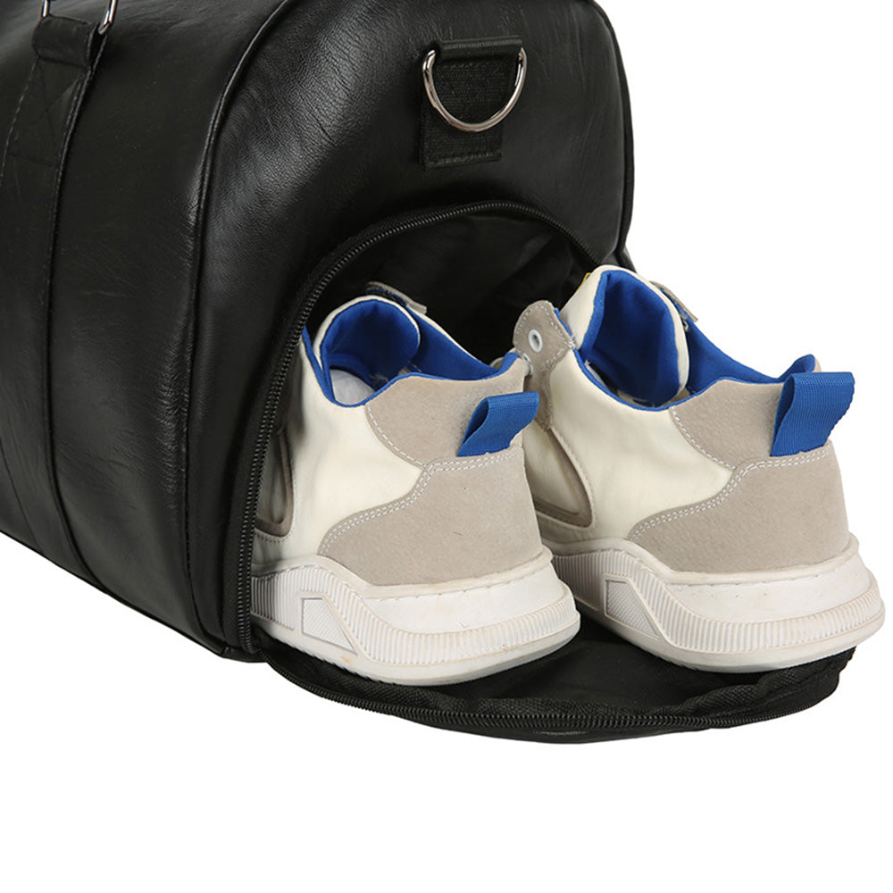 Fitness PU Leather Bag for Sport Large Capacity Swimming Training Pack Gym Travel With Shoe Compartment Yoga Tote Handbag  X529D