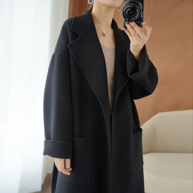 Loose and thickened woolen suede coat