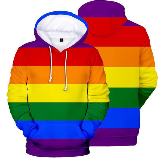 Men's color printed pullover sweatshirt cross-border foreign trade graffiti 3D digital printing trendy men's hooded sweatshirt