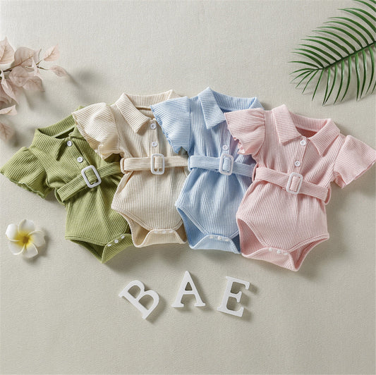 Baby One Piece Belt Romper
