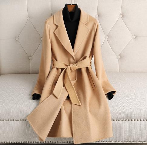 Autumn And Winter Double-faced Woolen Goods Cashmere Coat Small-sized Woolen Coat