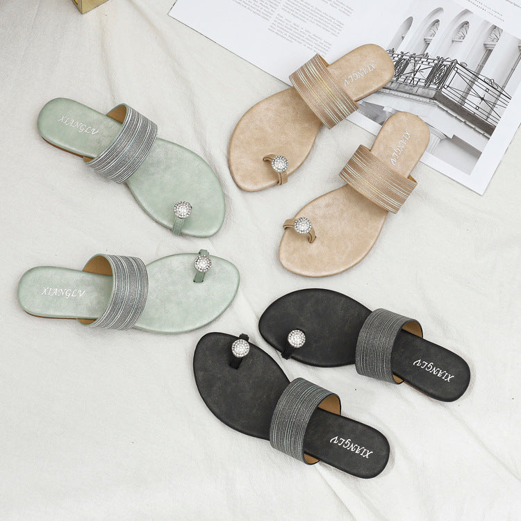 Outer wear fashionable lazy beach slippers