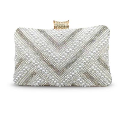 Factory direct sales cross-border hot-selling evening bag European and American high-end pearl banquet clutch bag dress evening bridal bag, pearl banquet clutch bag, dress evening bridal bag