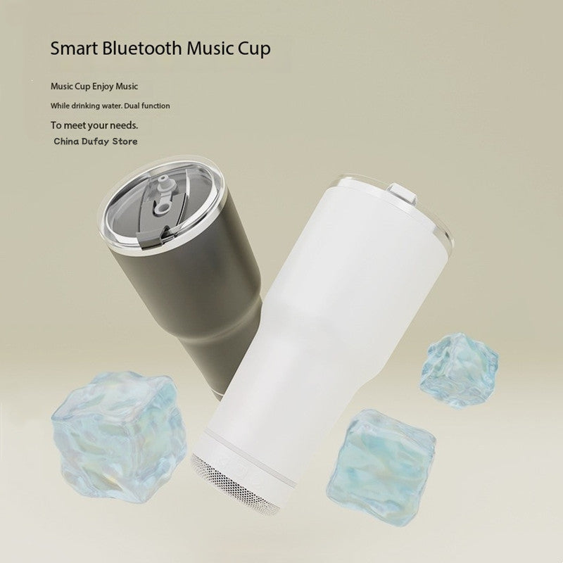 Portable Outdoor Car Mounted Ice Cream Car Cup Caixa De Som 304 Stainless Steel Insulated Cup Bluetooth Speaker Sound Beer Cup