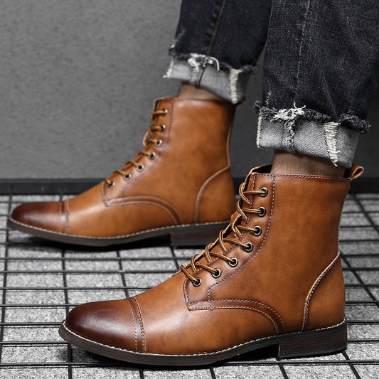 High top pointed toe Martin boots