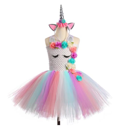 Flower dress children's dress unicorn princess dress