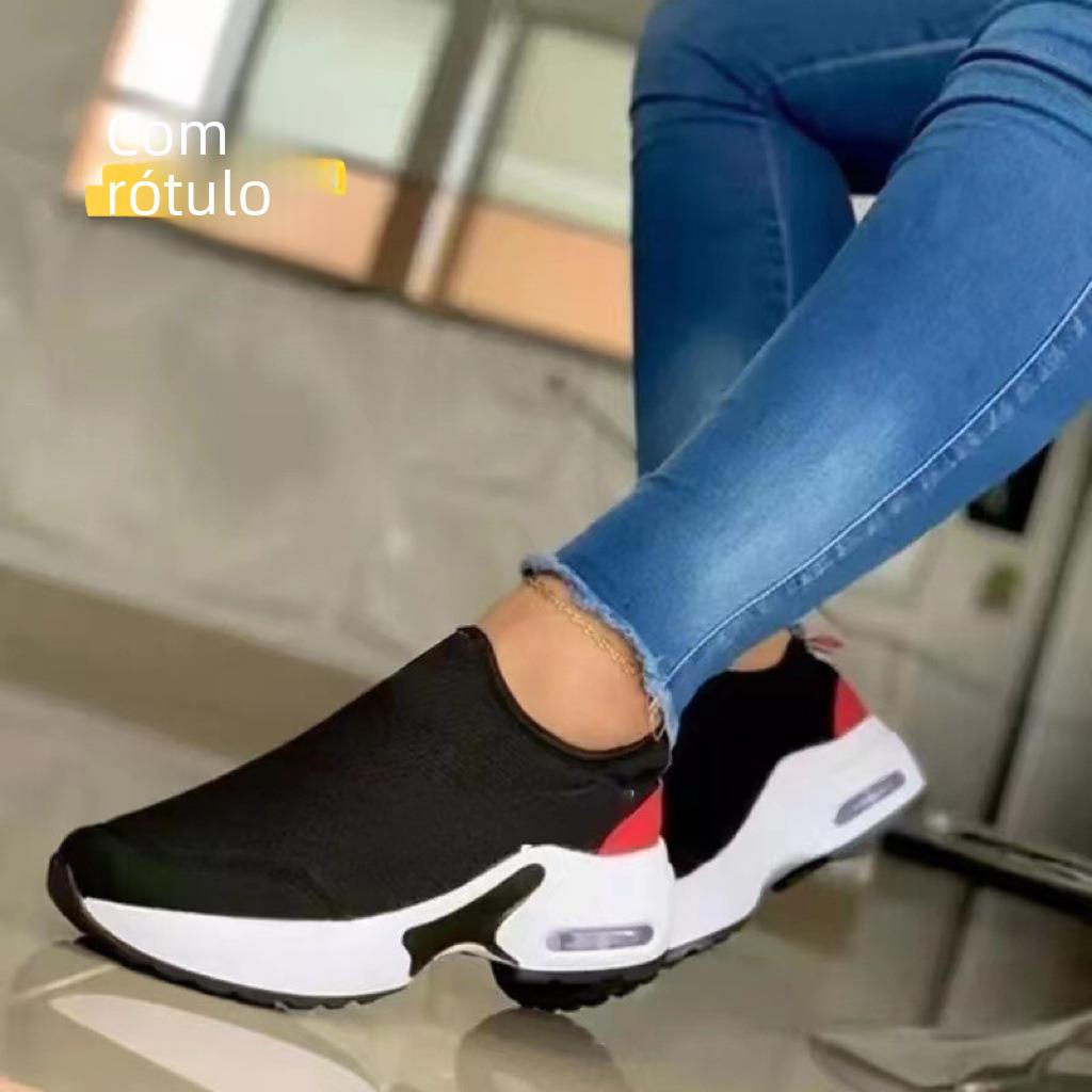 Foreign Trade Large Size Sports Casual Mesh Shoes Women's Round-toe Low-top Breathable Mesh One-step Lazy Shoes Cross-border Single-layer Shoes