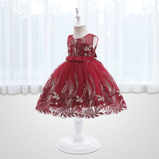 Girls' Fashion Simple Lace Princess Dress