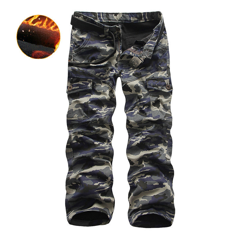 The explosion of high quality cotton winter perennial spot with new men's cashmere overalls camouflage pants trousers Y1005