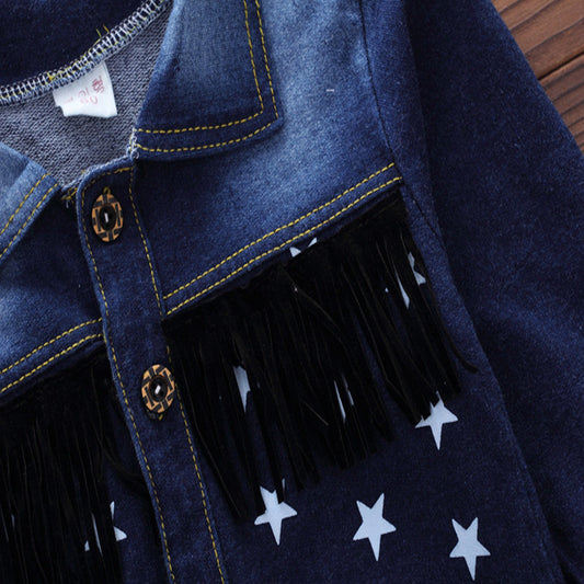 Korean style boys casual fashion denim three-piece suit