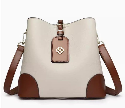 Spliced bucket mom bag, Tongle versatile high-end crossbody bag