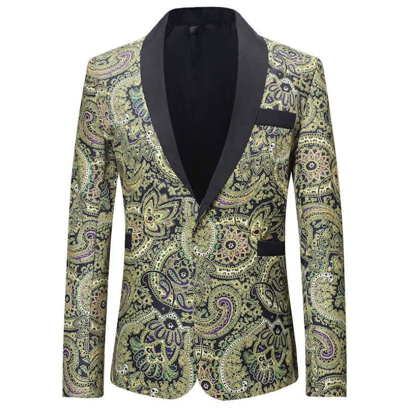 2020 autumn and winter new men's casual formal suit jacket foreign trade youth men's men's floral suit wholesale