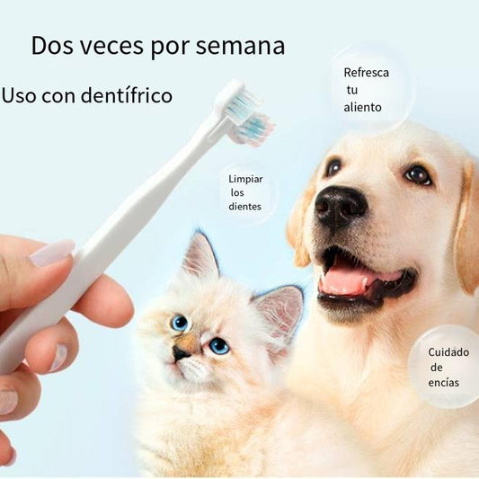 1pc Pet Toothbrush for Dogs and Cats, Double-headed Pet Teeth Cleaning Brush Soft Dog Tooth Brush for Pet Oral Dental Care