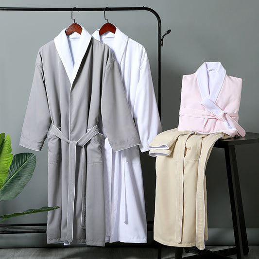 Five-star hotel soft double-layer bathrobe high-end B & B Inn thickened non-lint bathrobe embroidered logo