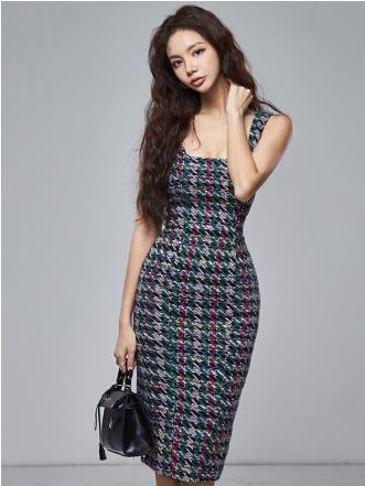 Belted woven dress