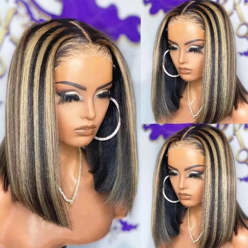 10A grey piano 13*4 frontal Piano Bob Wig 100% Human Hair