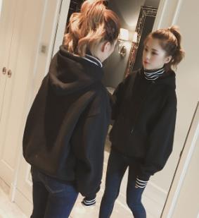 Harajuku striped turtleneck hoodies women kpop autumn long sleeve pullover female students oversize plus size tops sweatshirts