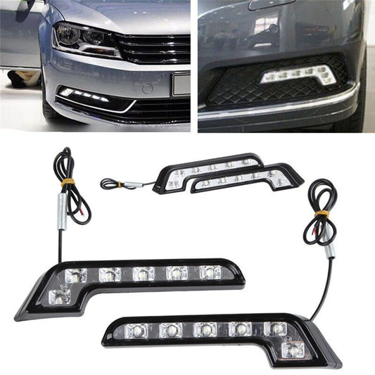 12V L Shape Driving Light Daytime Running Fog Light Durable Waterproof Car LED Light 6LED DRL Light Bar for UTV Car Truck