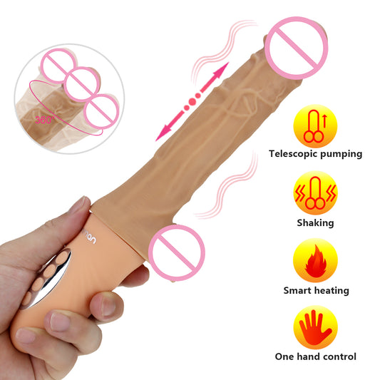Retractable King Gun automatic vibration simulation gun machine phallus female masturbator heated adult toys