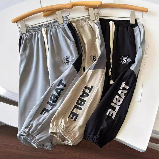 Boys" pants spring and summer thin Zhongda children"s Korean splicing Leggings fast drying children"s anti mosquito pants