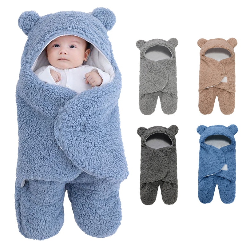 Baby Sleeping Bag Ultra-Soft Fluffy Fleece Newborn Receiving Blanket Infant Boys Girls Clothes Sleep Nursery Wrap Swaddle