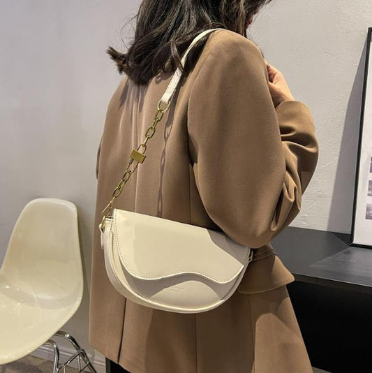 WOLFF - Damen Schultertasche aus PU-Leder mit breitem Riemen