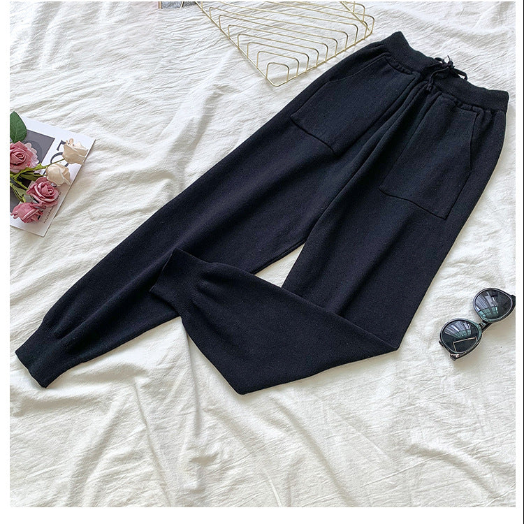 Ladies casual harem pants sweater two-piece suit