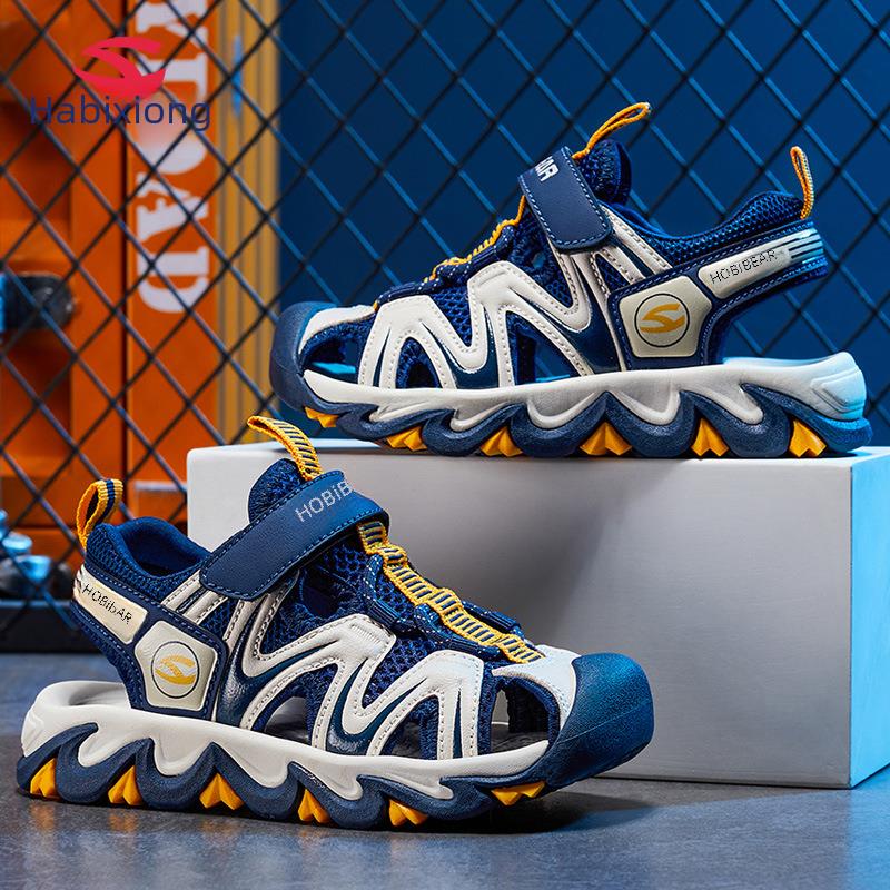 Habi Bear Children's Shoes 2023 Summer Boys Baotou Sandals Girls Beach Shoes Lightweight Roman Shoes Factory Daifa