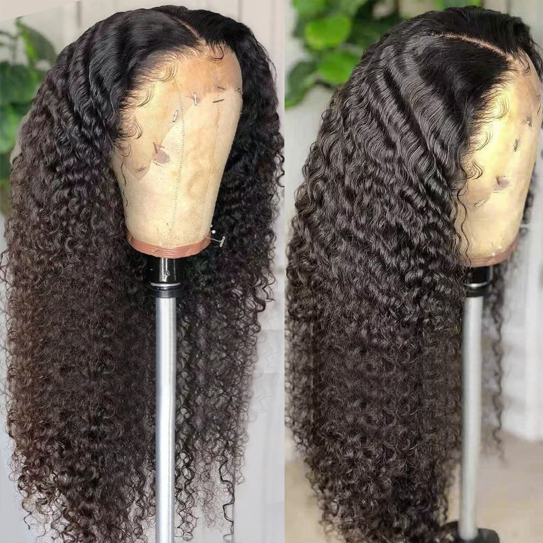 Deep Wave T Part Frontal Wig Human Hair Headgear