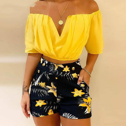 Yellow shoulder short sleeve